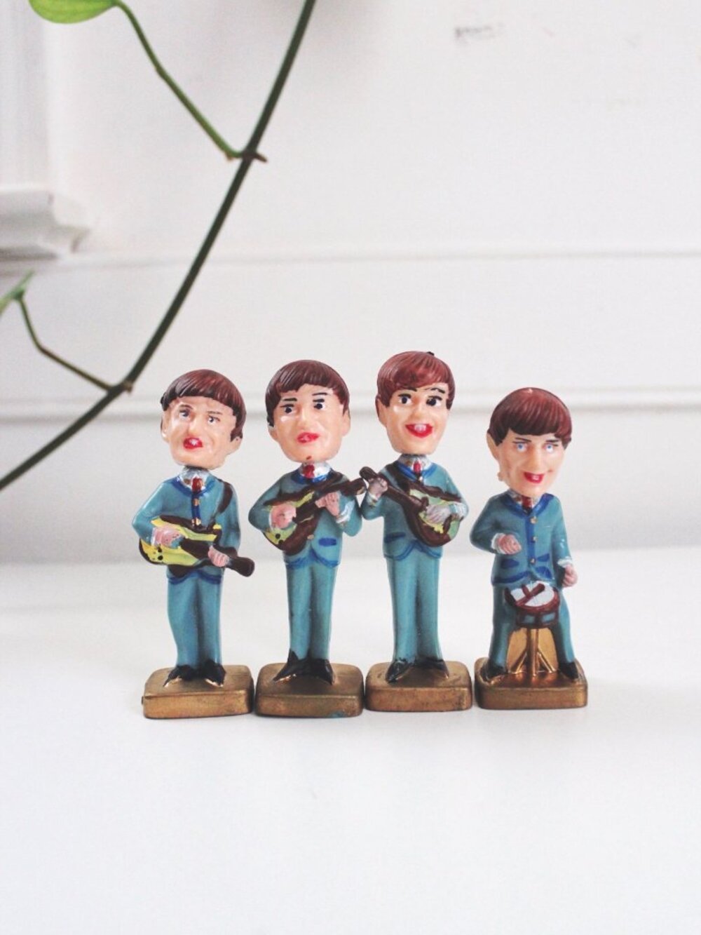 Vintage Beatles Bobblehead Figurines Cake Toppers Head Nodders Collectible 1964